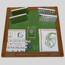 Mini Chinese Mahjong Set with Folding Table - Family Game