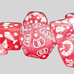 Pink Cat DND Dice Set - 7Pcs Polyhedral RPG Dice