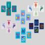 Electric Blue Mahjong Tiles Custom Design