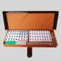 Taiwan Mahjong Set - 144 Tiles, 4 Rules, 3 Dice, Brown PVC Box Taiwan Mahjong Set - 144 Tiles, 4 Rules, 3 Dice, Brown PVC Box