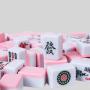 Pink Mini Mahjong Set - Travel Game Tiles for Party