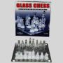 Glass Chess Set 20x20cm Transparent Board Game Set HOOLEESH HL397