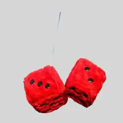Fuzzy Plush Dice Car Mirror Hanging Pendant Decoration