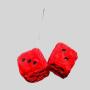 Fuzzy Plush Dice Car Mirror Hanging Pendant Decoration