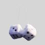Fuzzy Plush Dice Car Mirror Hanging Pendant Decoration