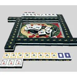 Acrylic Mahjong Set 144 Tiles Blue White Board Game