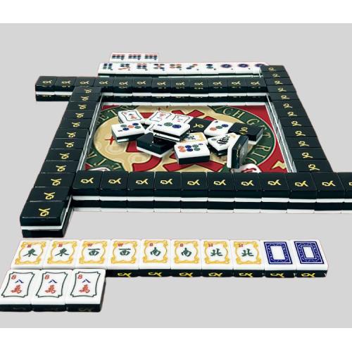 Acrylic Mahjong Set 144 Tiles Blue White Board Game