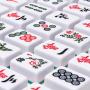Two Color Melamine Mahjong Set with Wooden Box - 166pcs