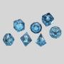 Blue Sparkle Resin Dice Set - D&D Gaming Dice