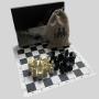 Tournament PU Leather Chess Board Set - Roll Up Game Mat