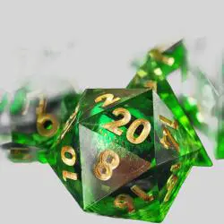 Green Dragon Eye Resin Dice Set - D&D RPG Wholesale