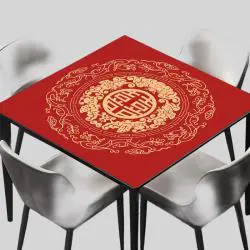Custom Mahjong Tile Mat, Rubber Backing Travel Table