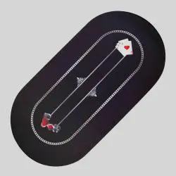 Custom Poker Table Mat - Texas Holdem, 10 Player, Neoprene Mat