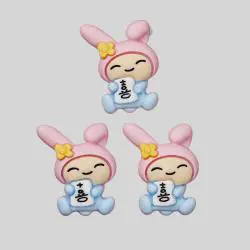 Cartoon Rich Mahjong Resin Charms for Phone Case Decoration