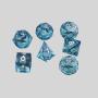 Blue Sparkle Resin Dice Set - D&D Gaming Dice