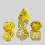 Custom Gold Foil Polyhedral Resin Dice Set - 7pcs D&D RPG
