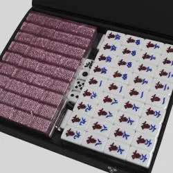 Mini Mahjong Set, Chinese Portable Mahjong Tiles Gift Box