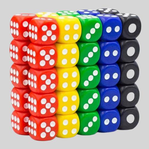 Acrylic Dice - Solid Color Fillet D6 12mm 14mm 18mm Games Math Teaching
