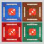 Colorful Mahjong Gaming Mat - Red/Brown/Green/Blue Table Cover
