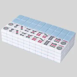 American Mahjong Tiles Set - Fully Engraved Magnetic Mahjongg Blue