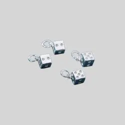 Sterling Silver Dice Charms for Jewelry Making