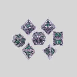 Metal D&D Dice Set - Dragon Dice with Pouch