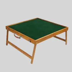 Wooden Folding Mahjong Table - Portable Outdoor Camping Game Set