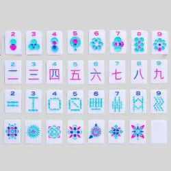 Hand Engraved Purple Mahjong Tiles - Custom Acrylic Set