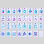 Hand Engraved Purple Mahjong Tiles - Custom Acrylic Set