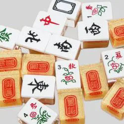 Luxury Silver & Gold Chinese Mahjong Set - Family Table Game