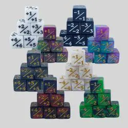 16mm +/- Dice - Acrylic Plastic Cube Counters