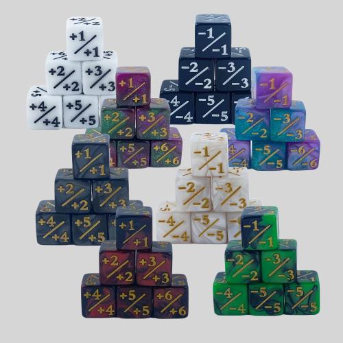 16mm +/- Dice - Acrylic Plastic Cube Counters