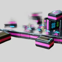 Custom Luxury Mahjong Tiles Set - Black Pink Blue, Logo Engraved