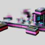 Custom Luxury Mahjong Tiles Set - Black Pink Blue, Logo Engraved