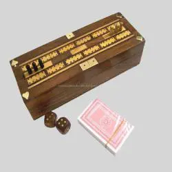 Wooden Cribbage Game - Customized Size, Dark Brown Finish