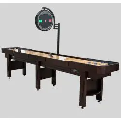 12ft Wooden Shuffleboard Table w/ Electronic Scorer
