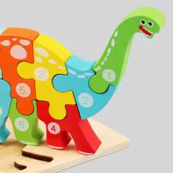 Wooden 3D Puzzle Toy, Kids Jigsaw Puzzle, Montessori Educational