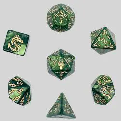 Pearl Dragon Polyhedral Dice Set - D&D RPG Dice