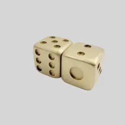 Copper Dice Ornament - Chinese Mahjong Tile Art (ECC-0233)