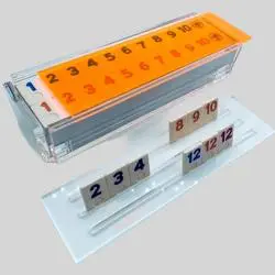 106 Tiles Rummy Set - Portable Game with Lucite Bases
