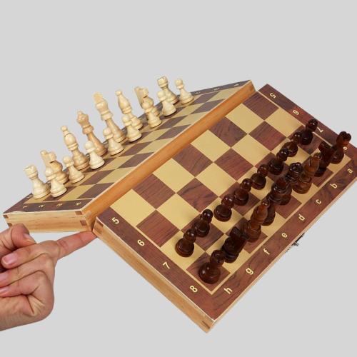 Classic Wooden Chess Board - Portable Travel Set