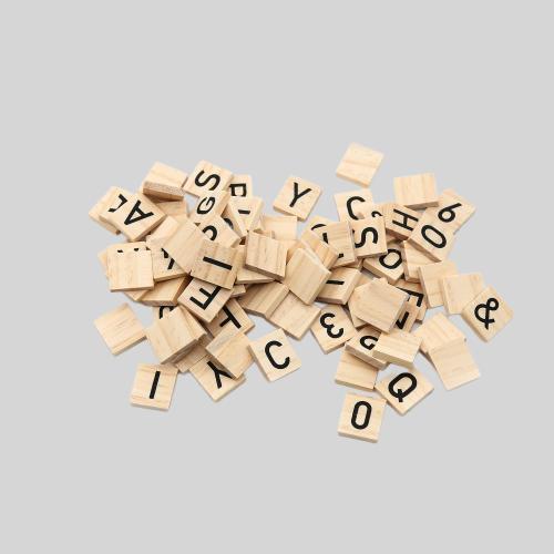 200pcs Wood Alphabet Letters DIY Scrabble Tiles A-Z