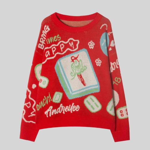 Christmas Women Sweater Pullover - Unique Mahjong Pattern