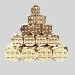 Mini Brass Dice - Handmade Casino Party Game Dices