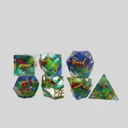 Custom Resin DND Dice Set - Sharp Edge Fish Dice