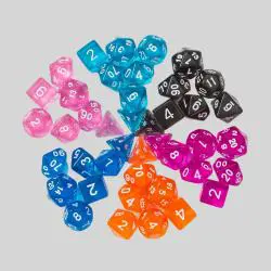7pcs Acrylic D&D Dice Set - Transparent Polyhedral RPG Dice