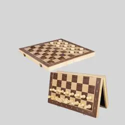 Magnetic Wooden Chess & Checkers Set - 2 in 1 Gift