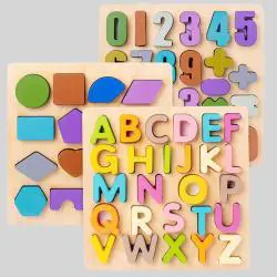 Kids Wooden Alphabet Number Puzzle - Montessori Educational Toys