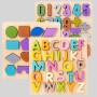Kids Wooden Alphabet Number Puzzle - Montessori Educational Toys