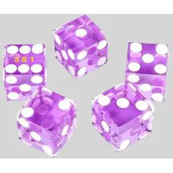 Acrylic Casino Dice - 19mm, Grade AAA, Serialized